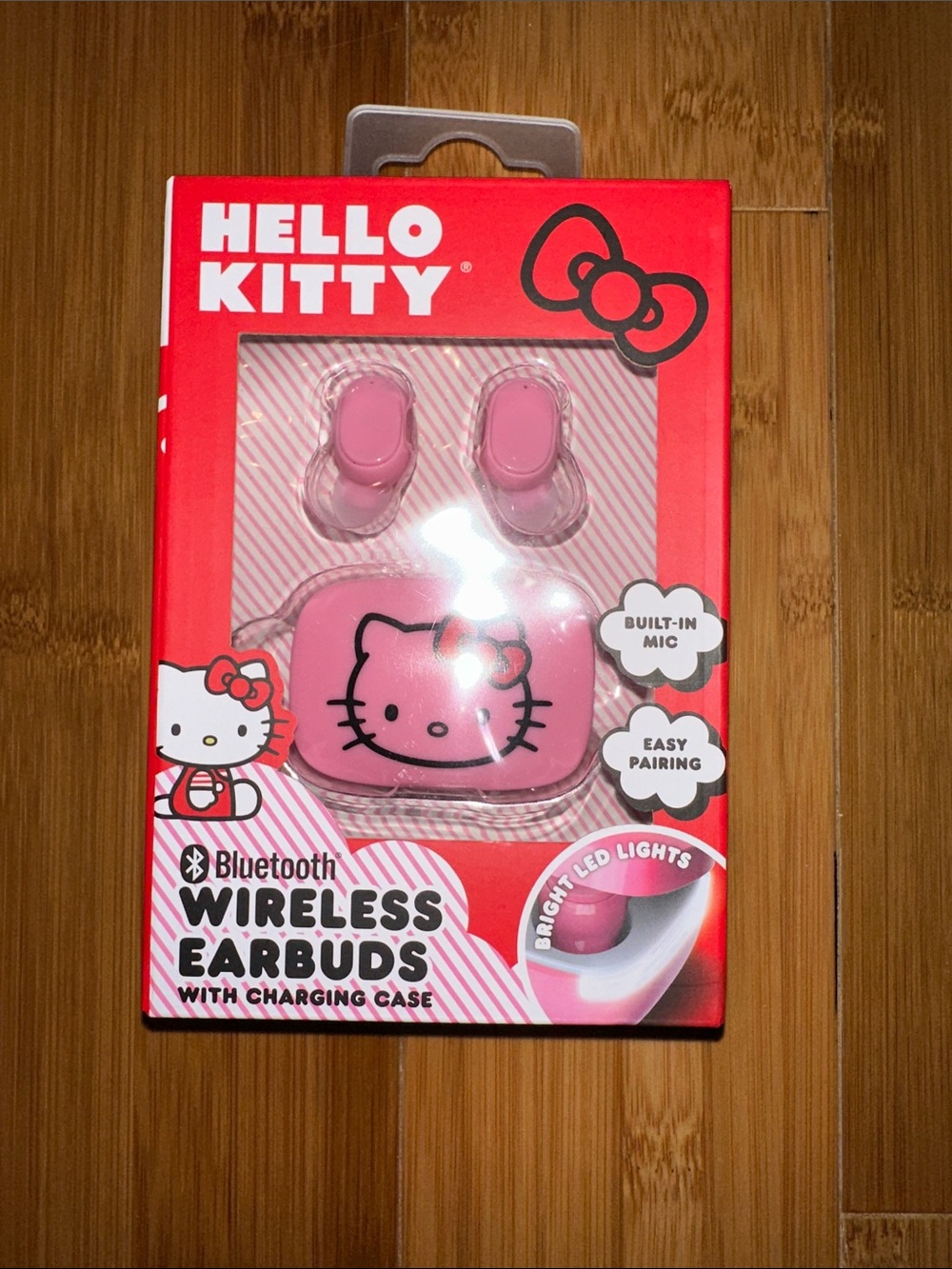 Hello Kitty Pink Wireless Bluetooth Earbuds with Character Charging Case